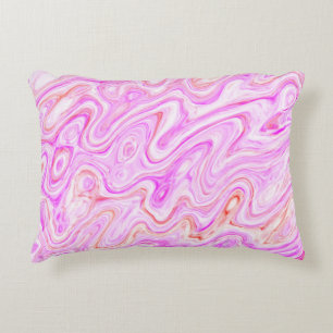 Baby Pink Marble Texture Abstract Liquid Paint Accent Pillow