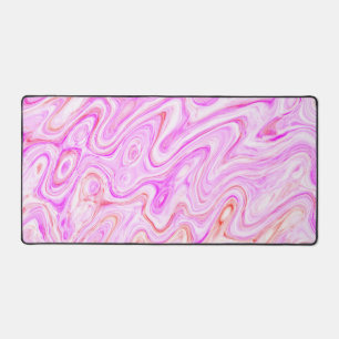 Baby Pink Marble Texture Abstract Liquid Paint Desk Mat
