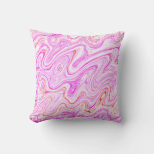 Baby Pink Marble Texture Abstract Liquid Paint Throw Pillow