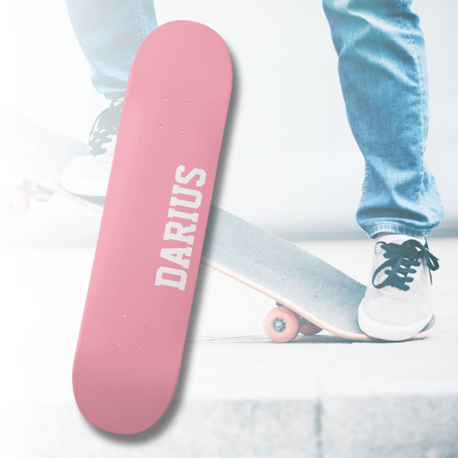 Baby Pink Modern Name | Classic Trendy  Skateboard (Creator Uploaded)