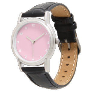 Baby pink solid color watch