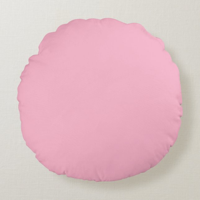 Baby pink  (solid colour)  round pillow (Front)