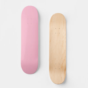 Baby pink solid colour skateboard