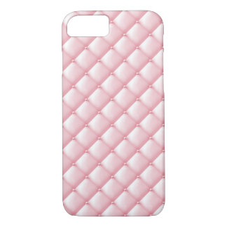 Baby Pink Tuft Leather Buttons Plush Case-Mate iPhone Case