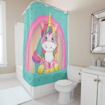 Baby Pink Unicorn on Green
