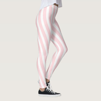 Baby Pink & White Stripe Leggings