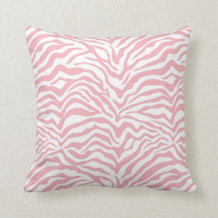 Baby Pink Zebra Stripe Throw Pillow