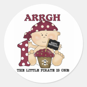 Baby Pirate 1st Birthday Tshirts and Gifts Classic Round Sticker
