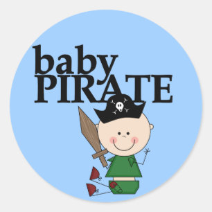 Baby Pirate With Sword - Boy Tshirts and Gifts Classic Round Sticker