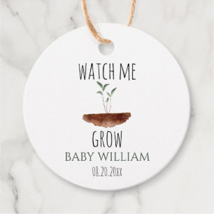 Baby Plant Watch Me Grow Watercolor   Favour Tags