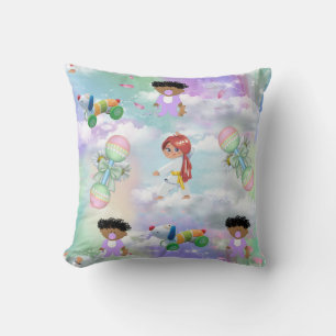 Baby Playmates with Rainbows and Clouds Throw Pill Throw Pillow