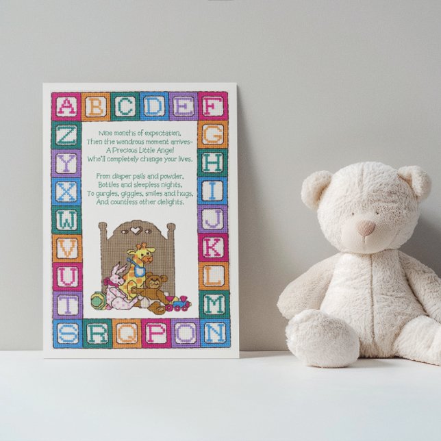 Baby Poem Cross Stitch Nursery Baby Card (Creator Uploaded)