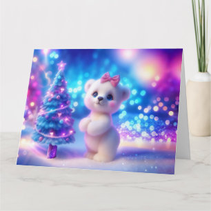 Baby Polar Bear Christmas Fantasy Card