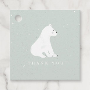 Baby Polar Bear Cub Winter Blue Baby Shower Favour Tags