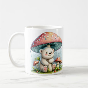 Baby Polar Bear Under Mushroom Umbrella Coffee Mug
