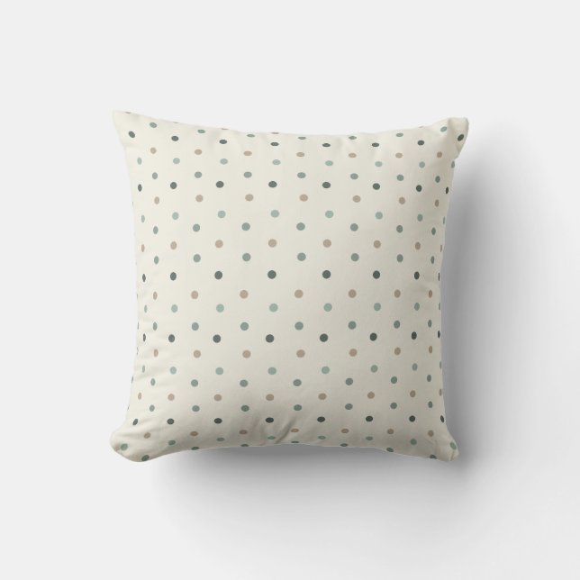 Baby polka dot pattern in blue tones throw pillow (Front)