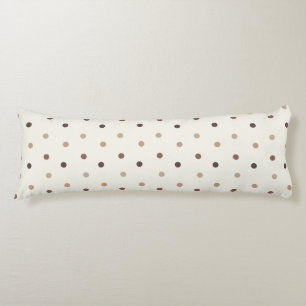 Baby polka dot pattern in brown tones body pillow