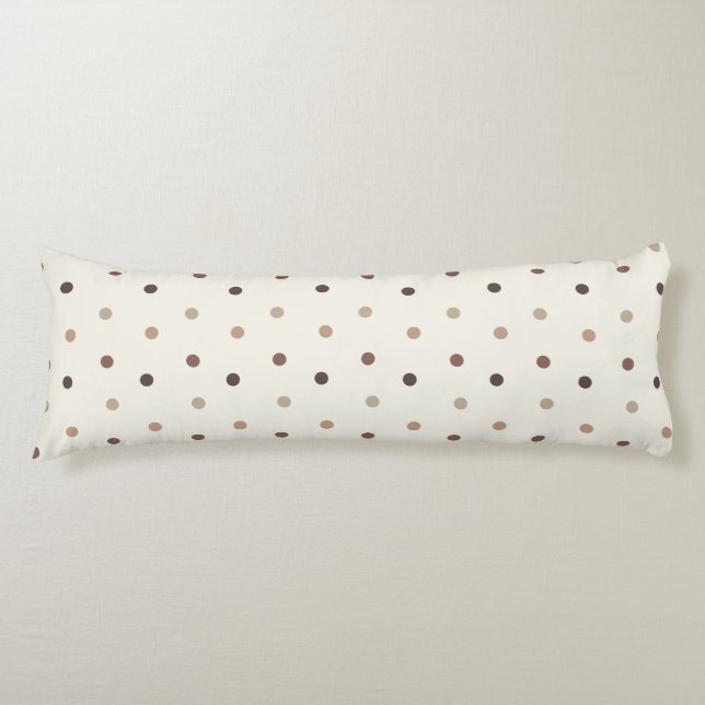 Baby polka dot pattern in brown tones body pillow (Front)