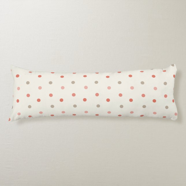 Baby polka dot pattern in warm tones body pillow (Front)