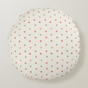 Baby polka dot pattern in warm tones round pillow
