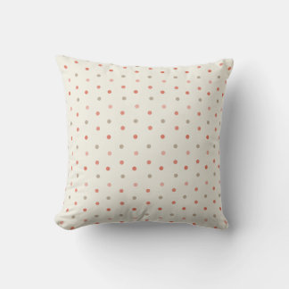 Baby polka dot pattern in warm tones throw pillow