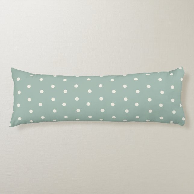 Baby polka dot pattern on green blue background body pillow (Front)