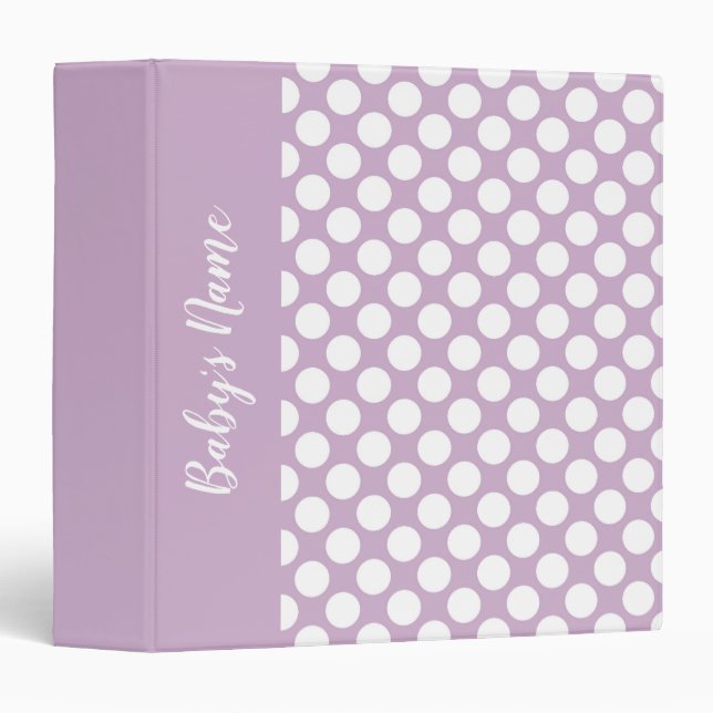 Baby Polka Dot Personalized Custom Photo Album Binder (Front/Spine)