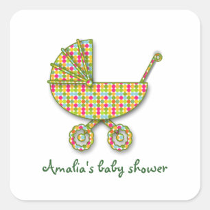 baby polka dot square sticker