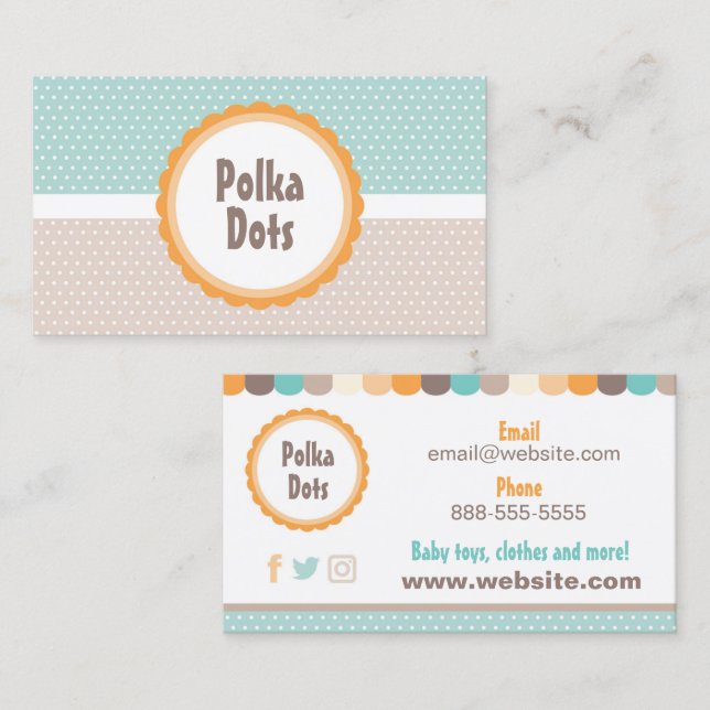 Baby Polka Dots Business Card (Front/Back)