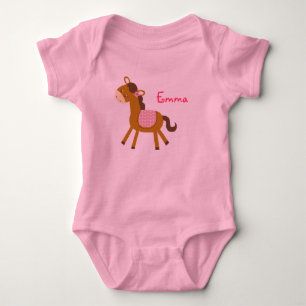 Baby Pony Horse Personalized Baby Creeper T-Shirt