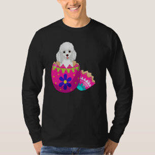Baby Poodle Hatching From Easter Egg Easter Day T-Shirt