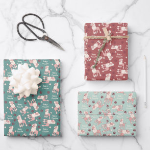 Baby Poodle Wrapping Paper Sheets