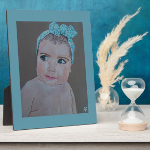 Baby Portrait Painting by Alfred Fox Plaque