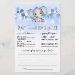 Baby Prediction and Advice Game Baby Shower Game