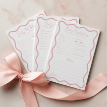 Baby Predictions Advice Baby Shower Game Pink