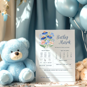 Baby Predictions & Advice Game Wildflower Shower