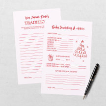 Baby Predictions And Advice Baby Shower Card
