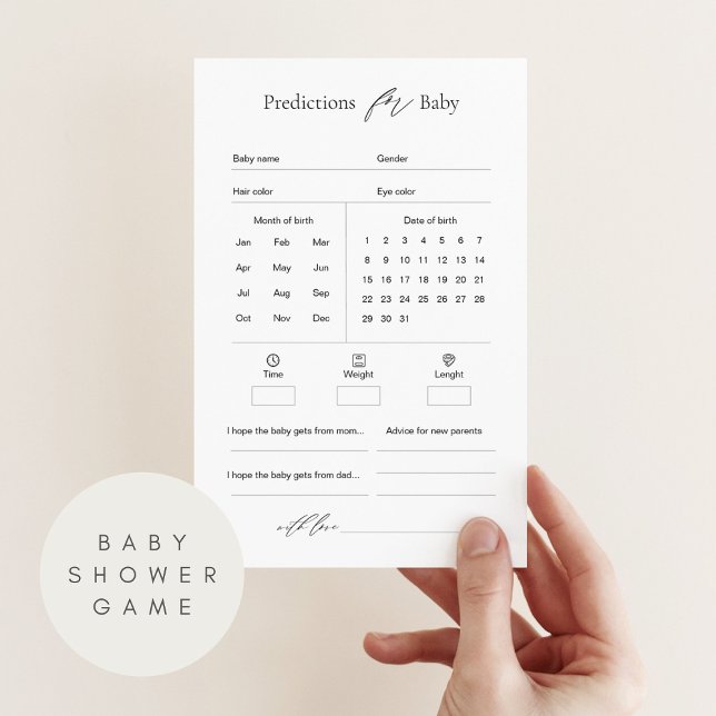 Baby Predictions and Advice Baby Shower Game (Creator Uploaded)