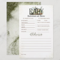 Baby Predictions and Advice Baby Shower Game
