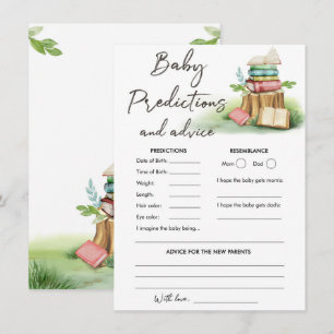 Baby Predictions and Advice Baby Shower Game Enclosure Card