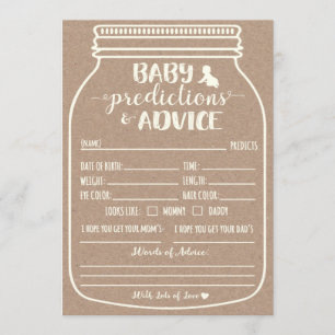 Baby Predictions and Advice Card
