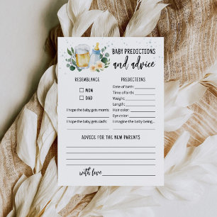 Baby predictions and advice card Baby Is Brewing