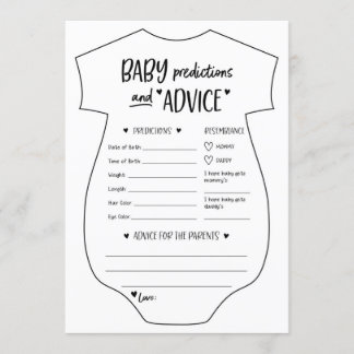 Baby Predictions and Advice Cards