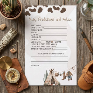 Baby Predictions and Advice Cowboy Baby Shower 