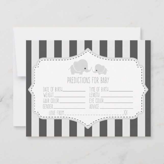 Baby Predictions - Baby Shower Game Card (Front)