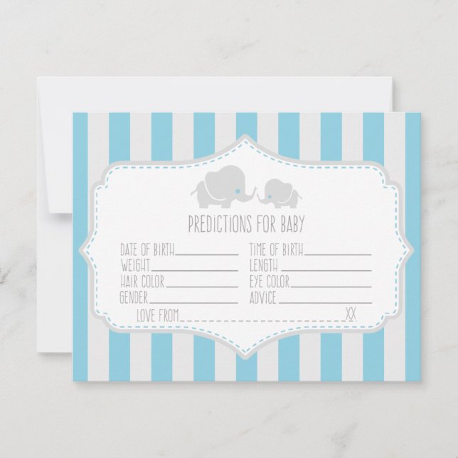 Baby Predictions - Baby Shower Game Card (Front)