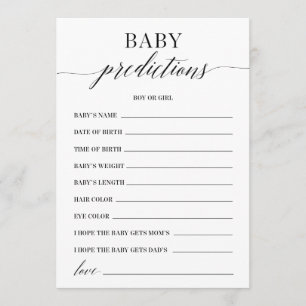 Baby Predictions Baby Shower Game Program