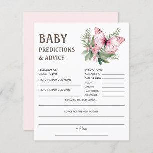 Baby Predictions   Butterfly Baby Shower Game