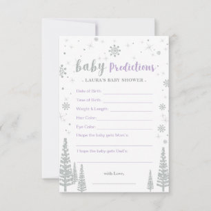 Baby Predictions Card - Winter Baby Shower Game