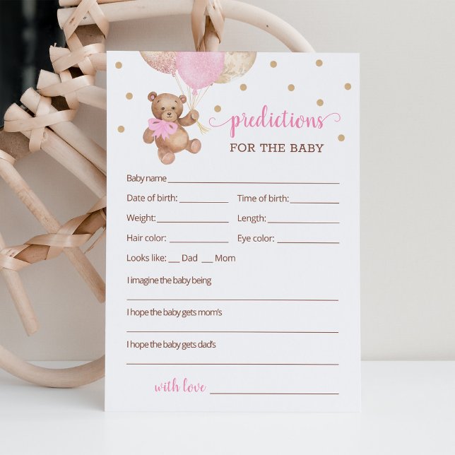 Baby Predictions for the Baby Shower Teddy Bear Invitation (Creator Uploaded)